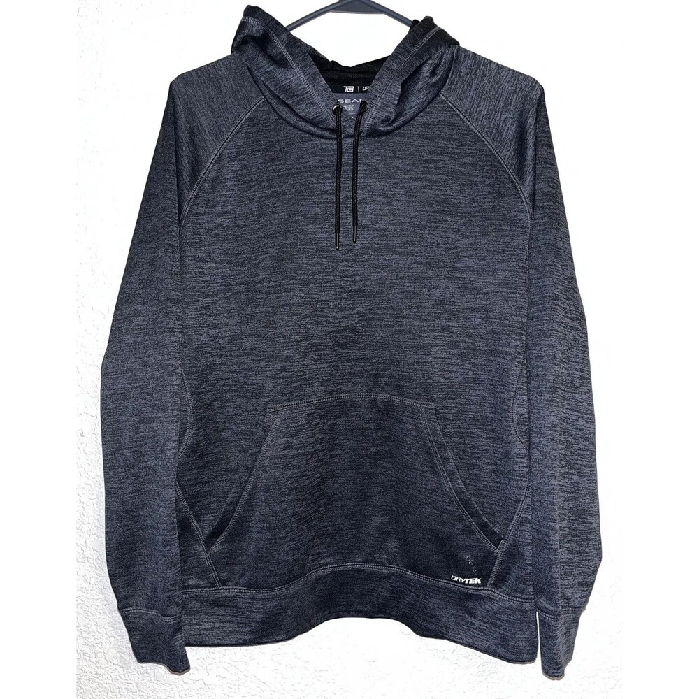 Dry Tek Gear Hooded Sweatshirt Men Sz Small Heather Gray